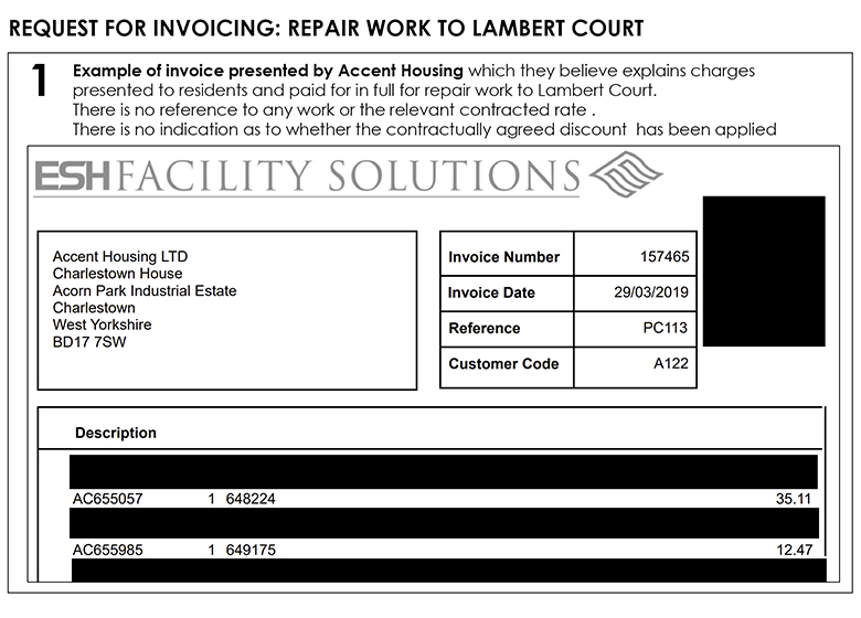 invoices esh construction