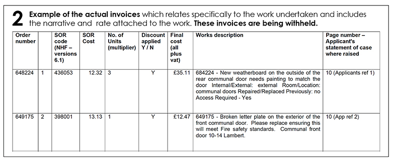 invoices esh construction